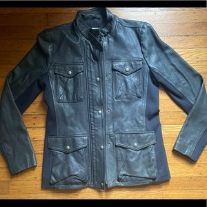 GAP Lamb Leather Jacket - Gray/Charcoal